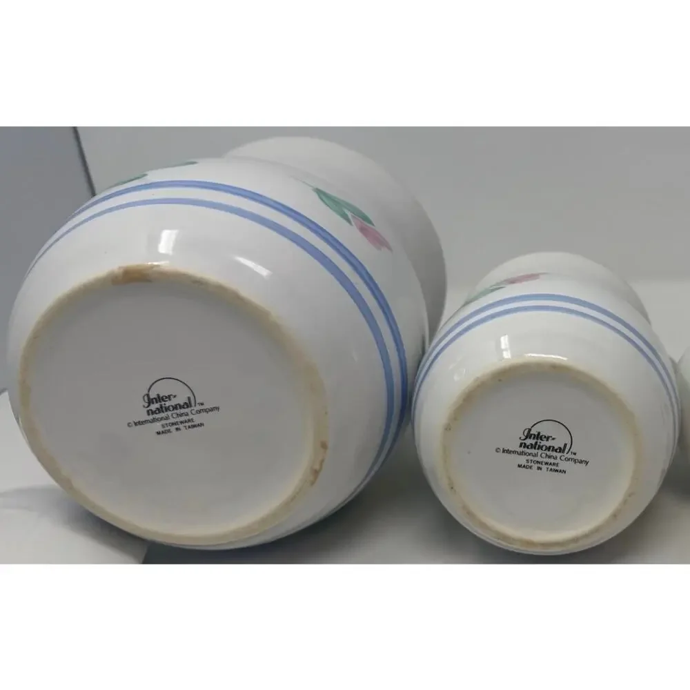 International China Company Canister Set Large and Small Capri Pattern